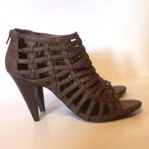 Dark Brown Cage Heels